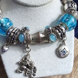 Aquarius The Water Bearer Slider Charm Bracelet